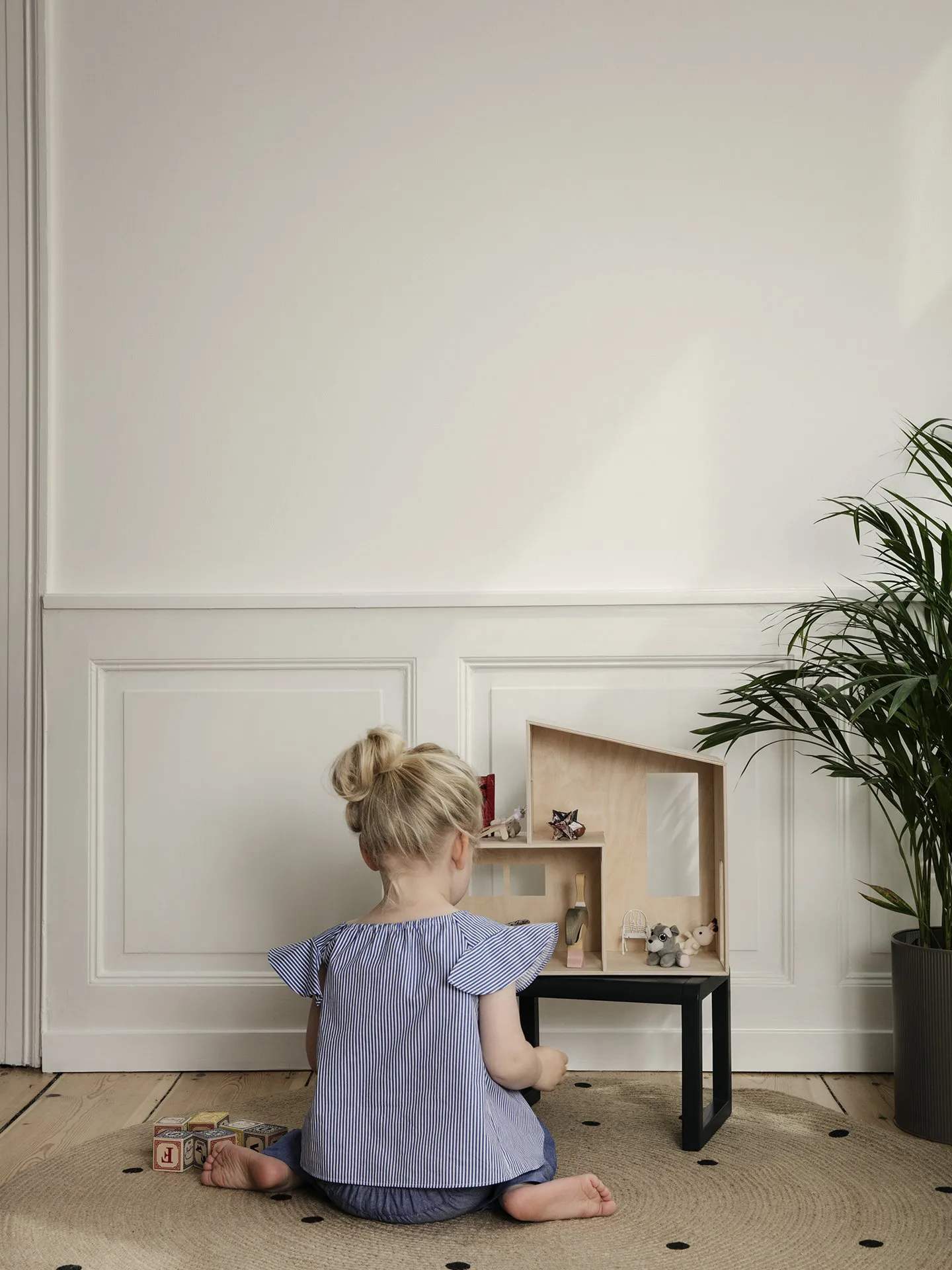 Alfombra Ferm Living redonda Ø130 cm, Black dots Ferm Living