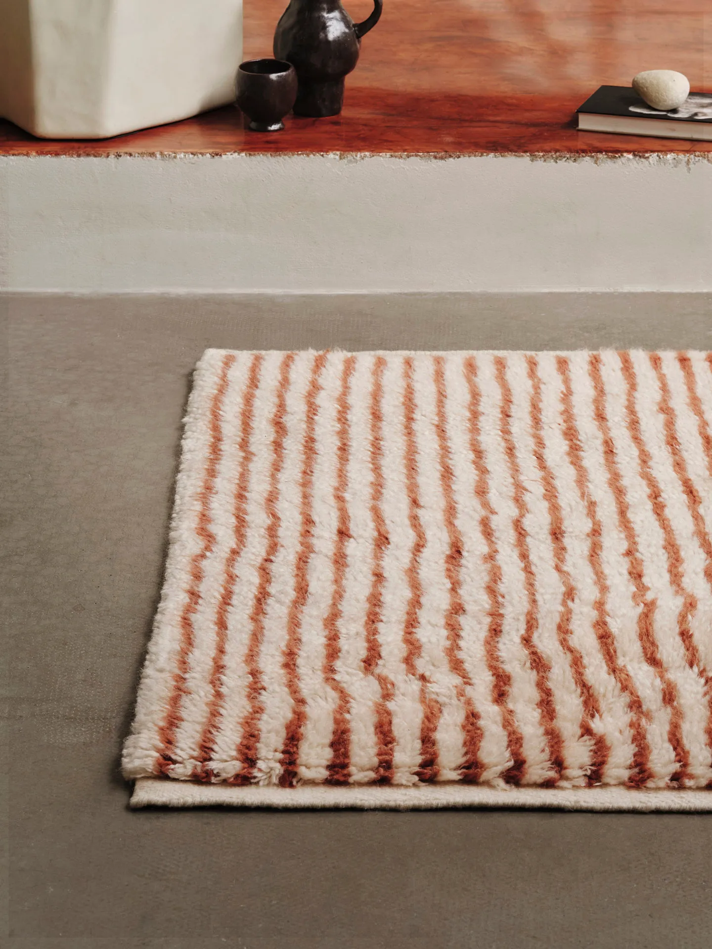 Alfombra Kami, Off white-red brown, 80x120 cm Ferm Living