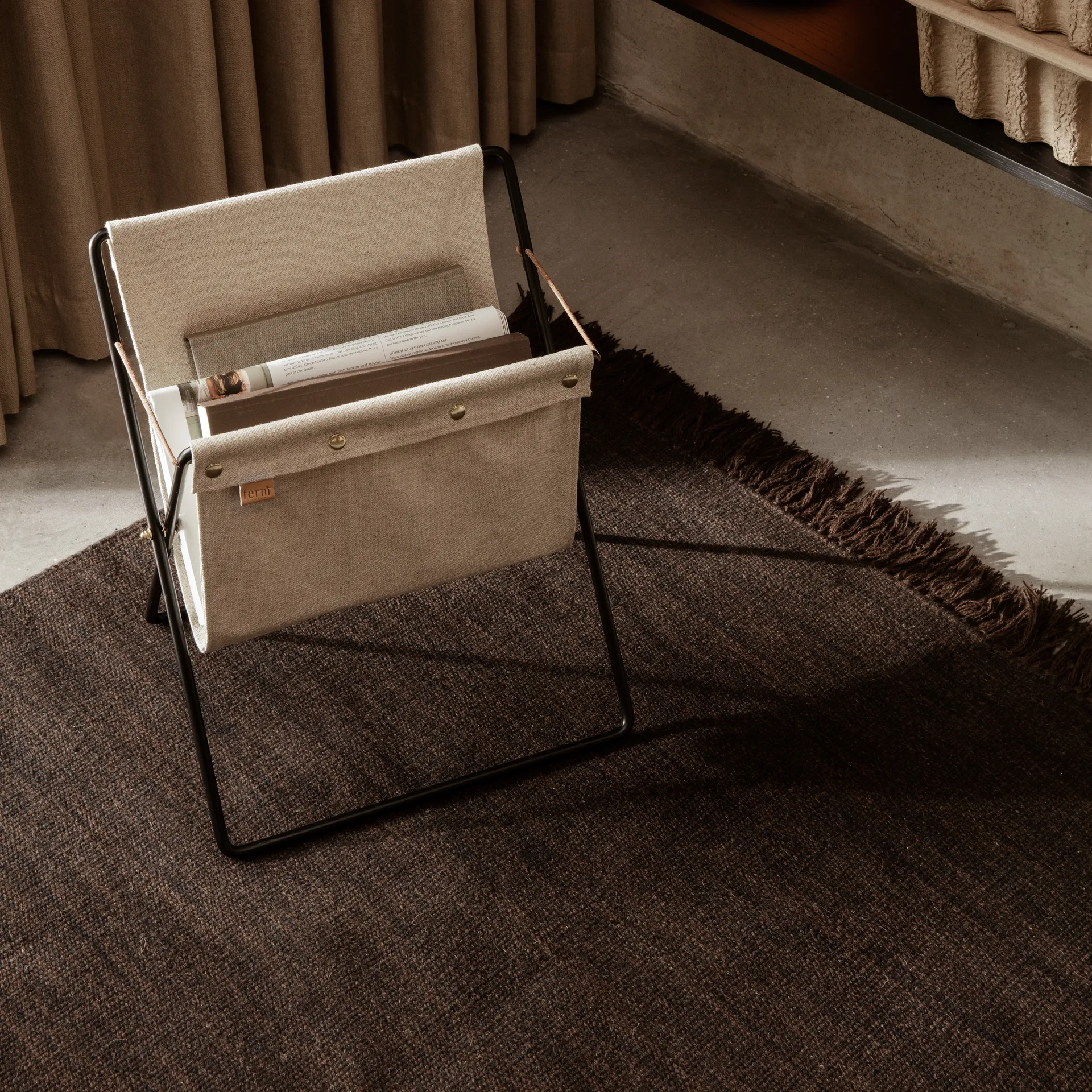 Alfombra Kelim 240x240 cm, Dark melange Ferm Living