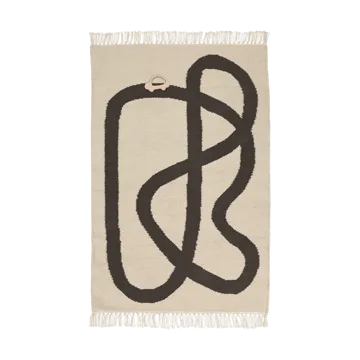 Alfombra Lane 70x105 cm - Blanco roto - Chocolate - Ferm Living