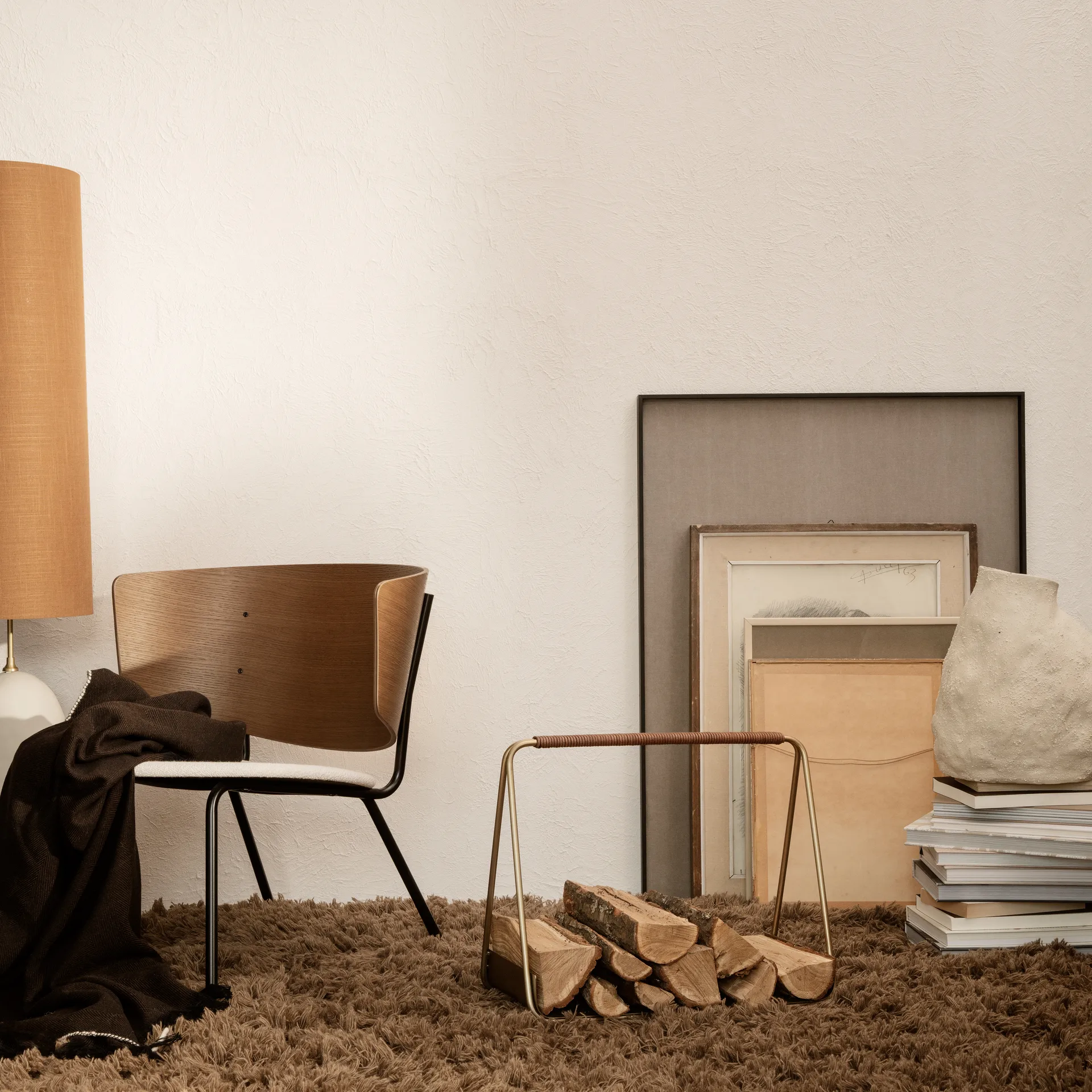 Alfombra Meadow High Pile 140x200 cm, Dark beige Ferm Living