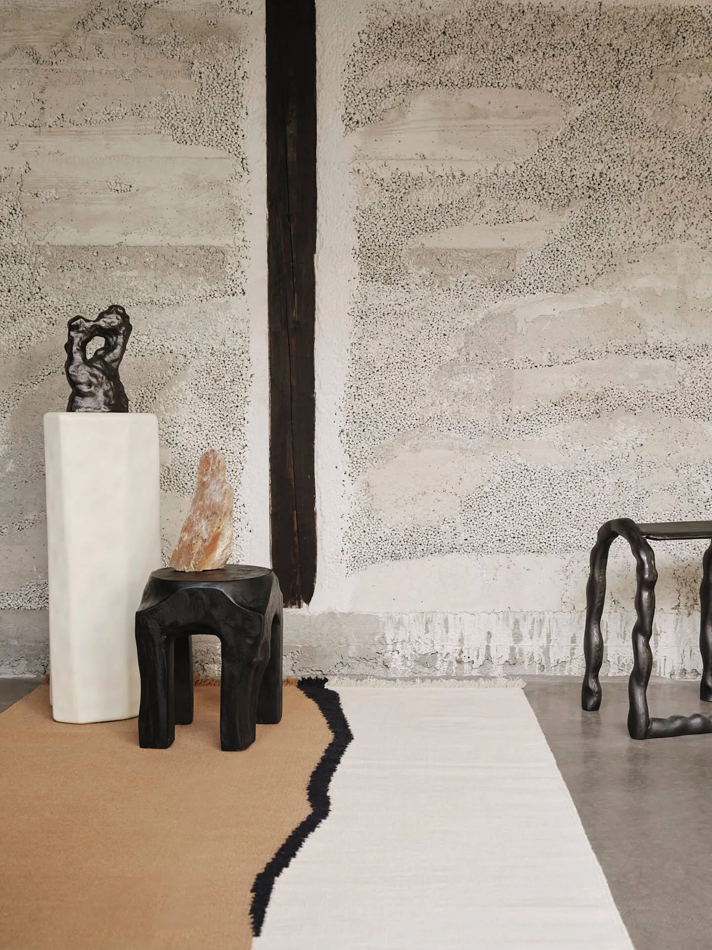Alfombra Soil Kelim, Dark sand-off white, 140x200 cm Ferm Living