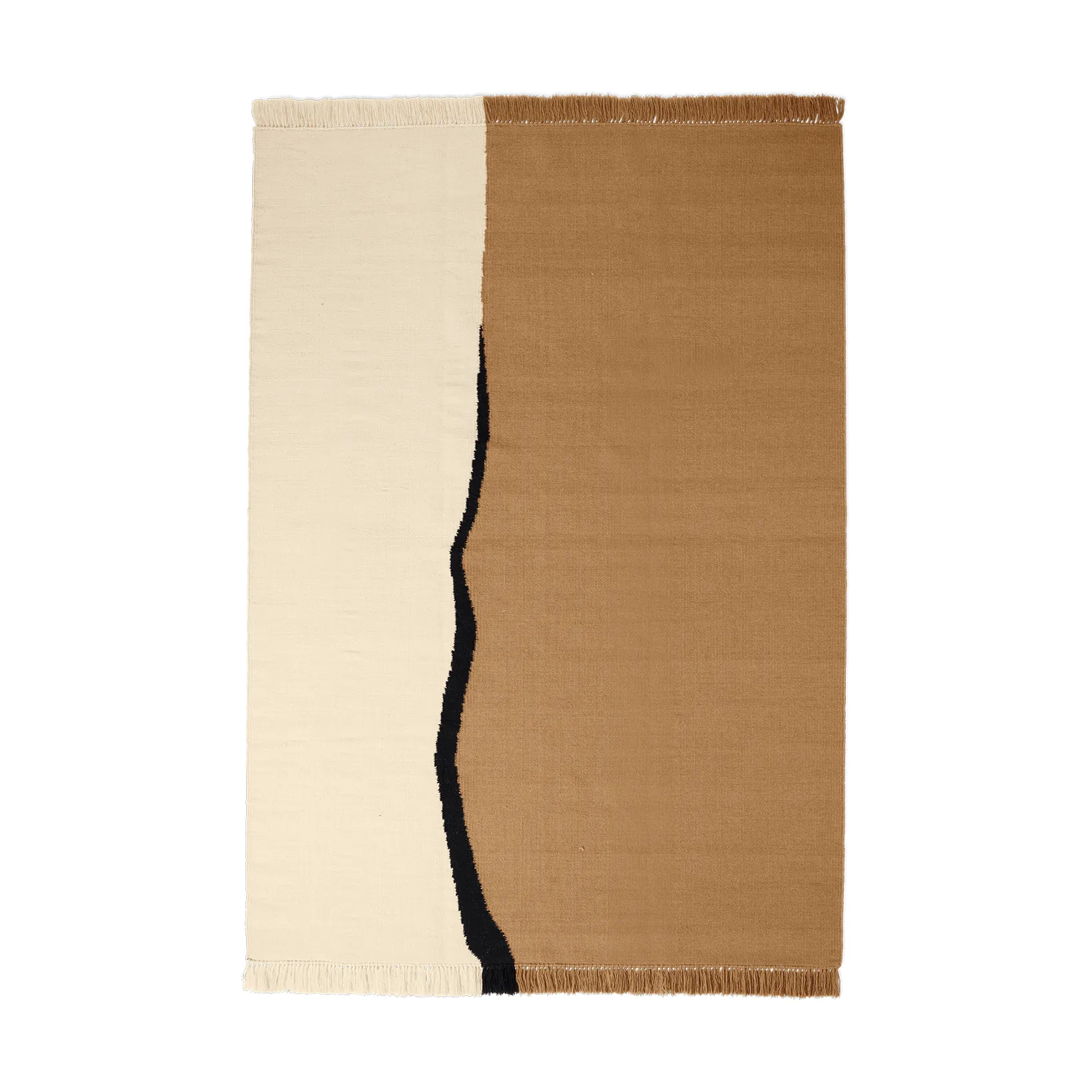 Alfombra Soil Kelim, Dark sand-off white, 170x240 cm Ferm Living