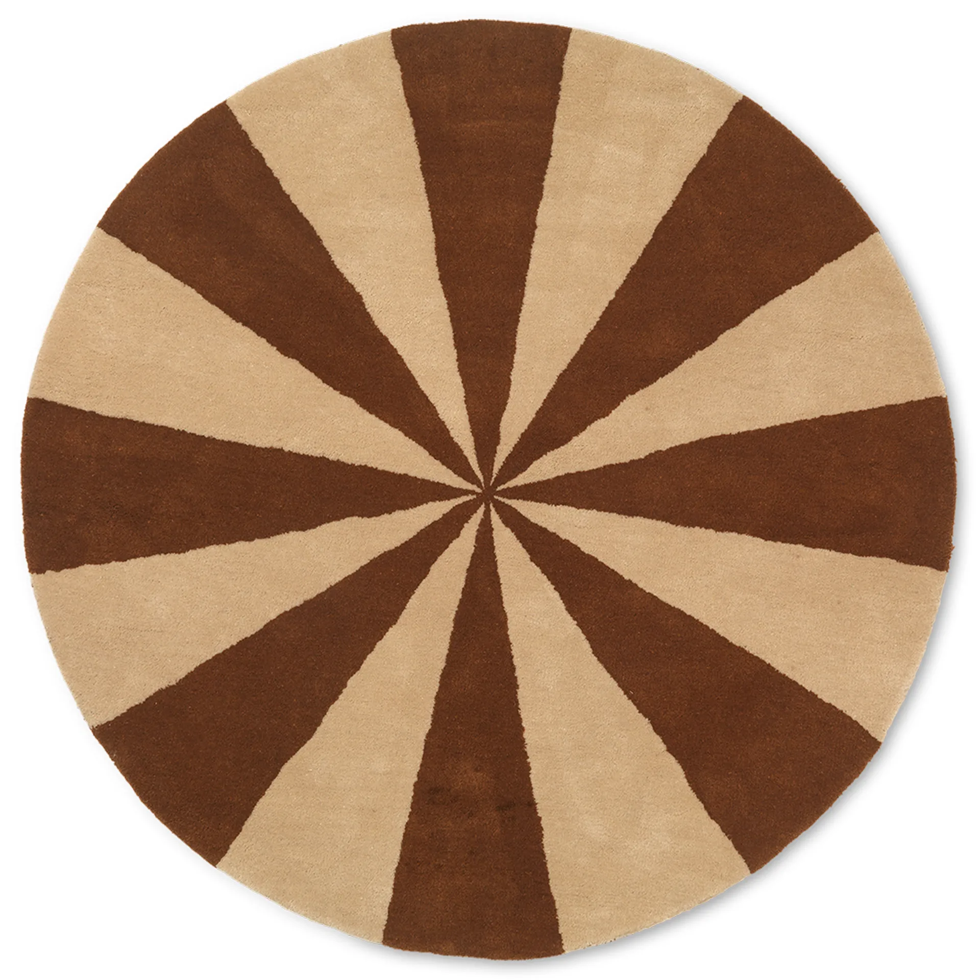 Alfombra tejida a mano Arch Ø130 cm, Dark brick-Off white Ferm Living