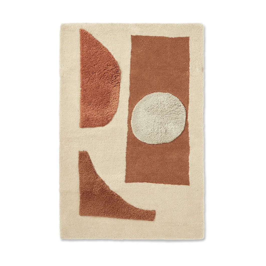 Alfombra tejida Bloco, Blush-off white, 80x120 cm Ferm Living