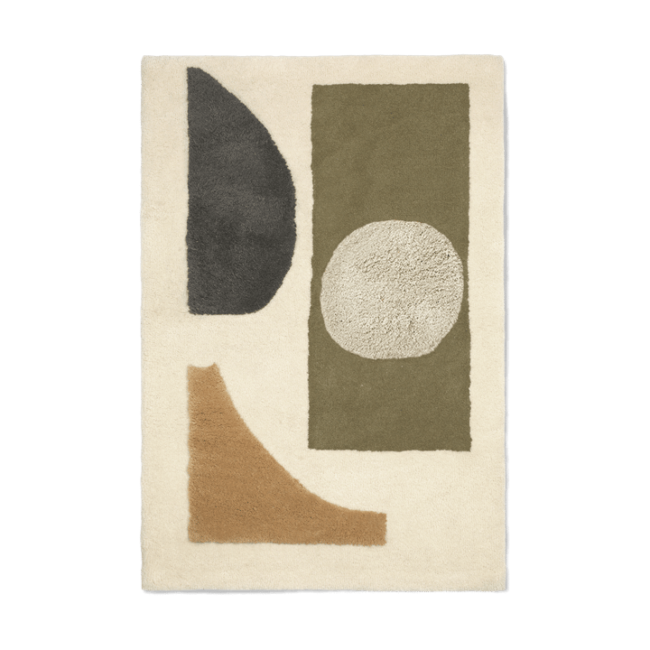 Alfombra tejida Bloco - Green-off white, 120x180 cm - Ferm Living
