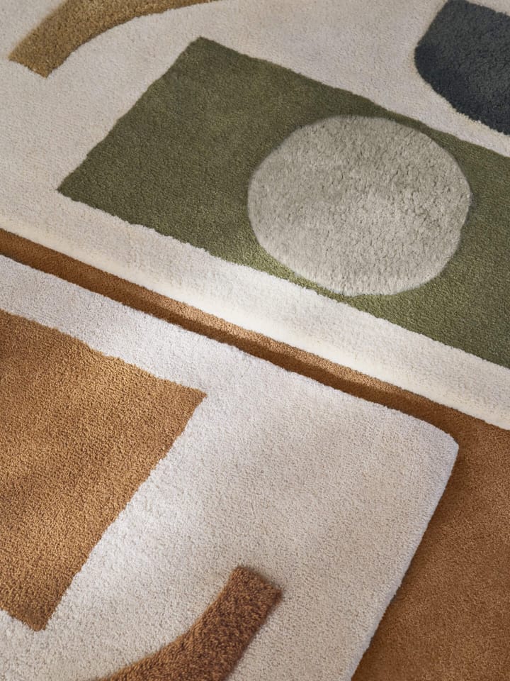 Alfombra tejida Bloco, Green-off white, 120x180 cm Ferm Living