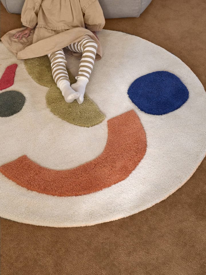 Alfombra tejida Panto, Off white, Ø130 cm Ferm Living