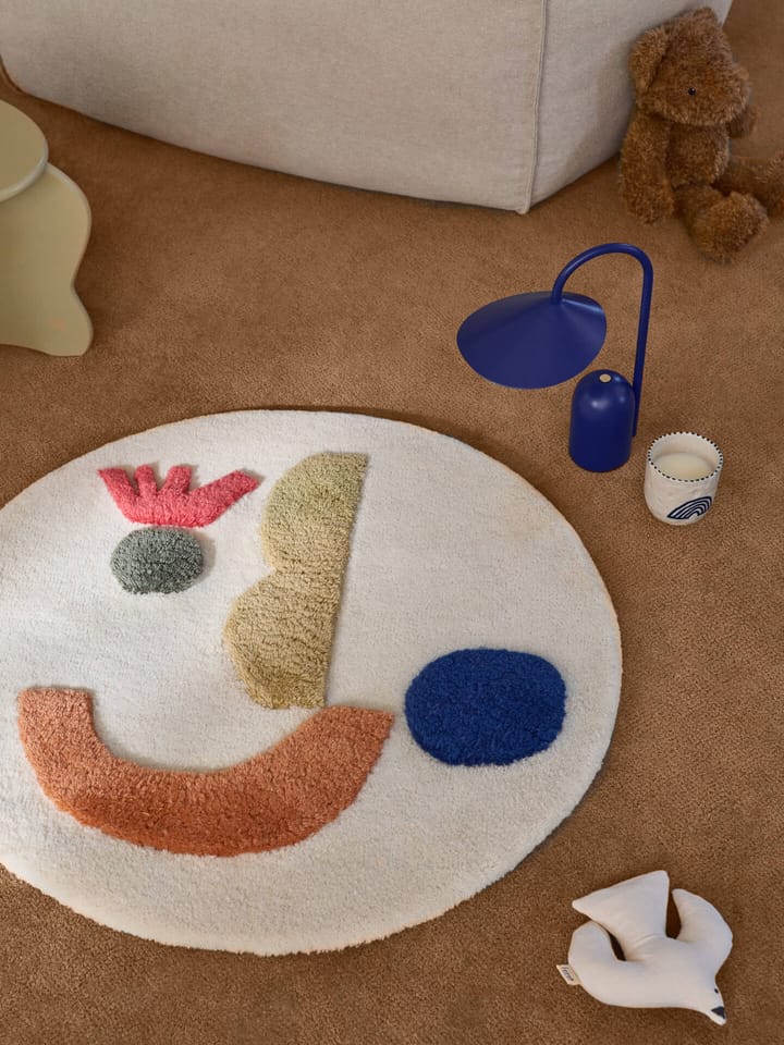 Alfombra tejida Panto, Off white, Ø70 cm Ferm Living