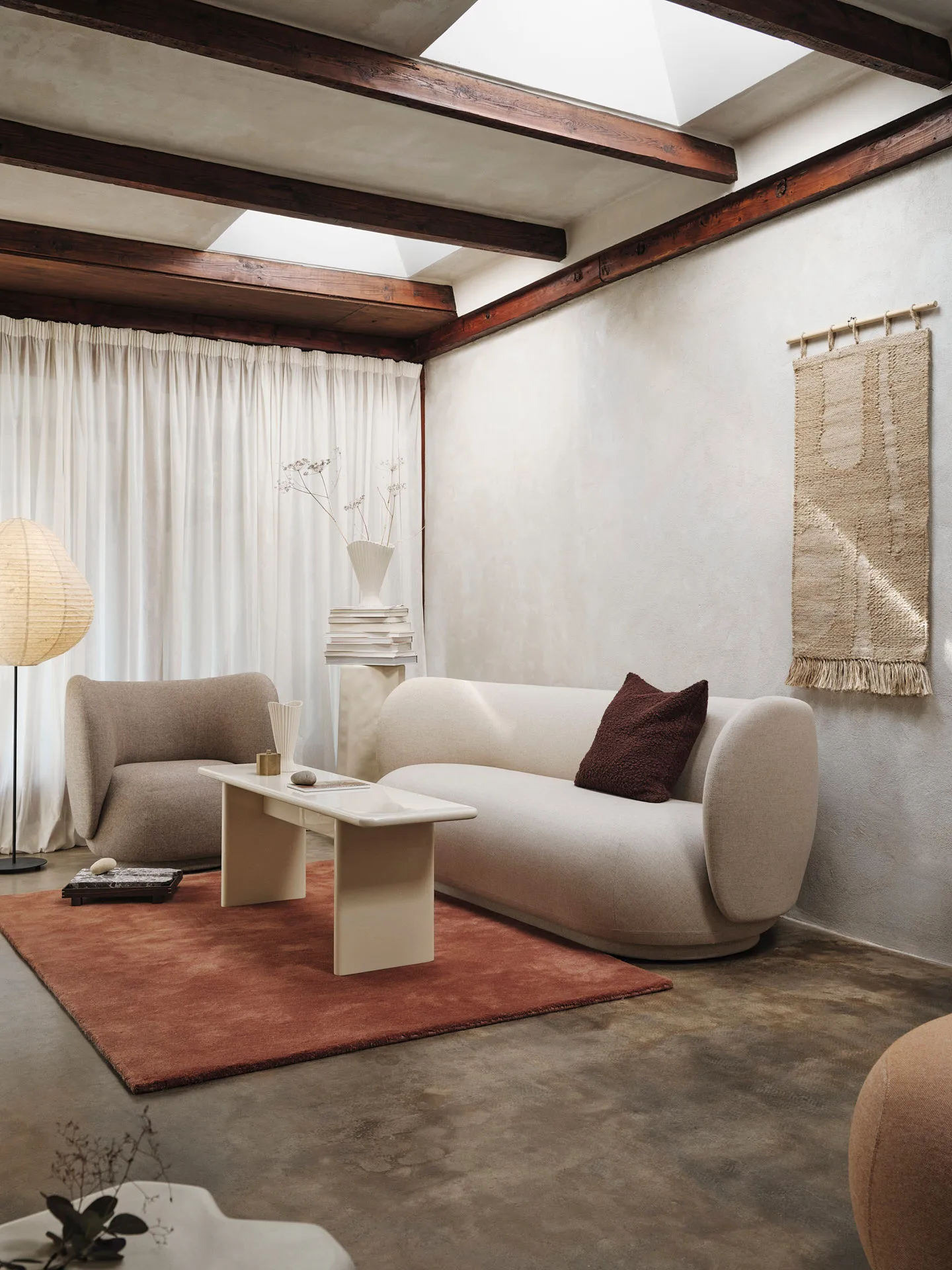 Alfombra tejida Stille, Red brown, 140x200 cm Ferm Living