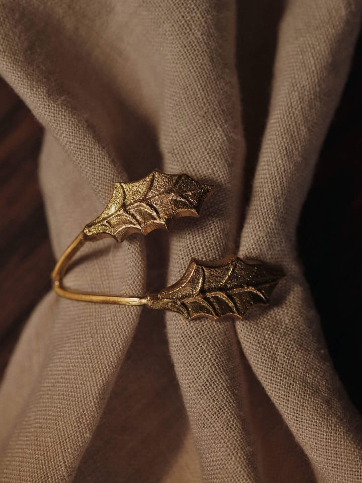 Anilla para servilletas Holly leaf Ø5,3 cm, 4-pack, Brass Ferm Living