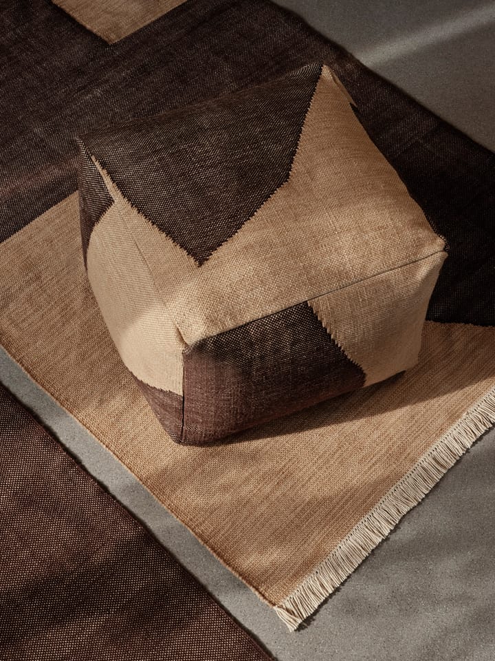 Asiento puf Forene square pouf 60x60x40 cm, Tan-Chocolate Ferm Living