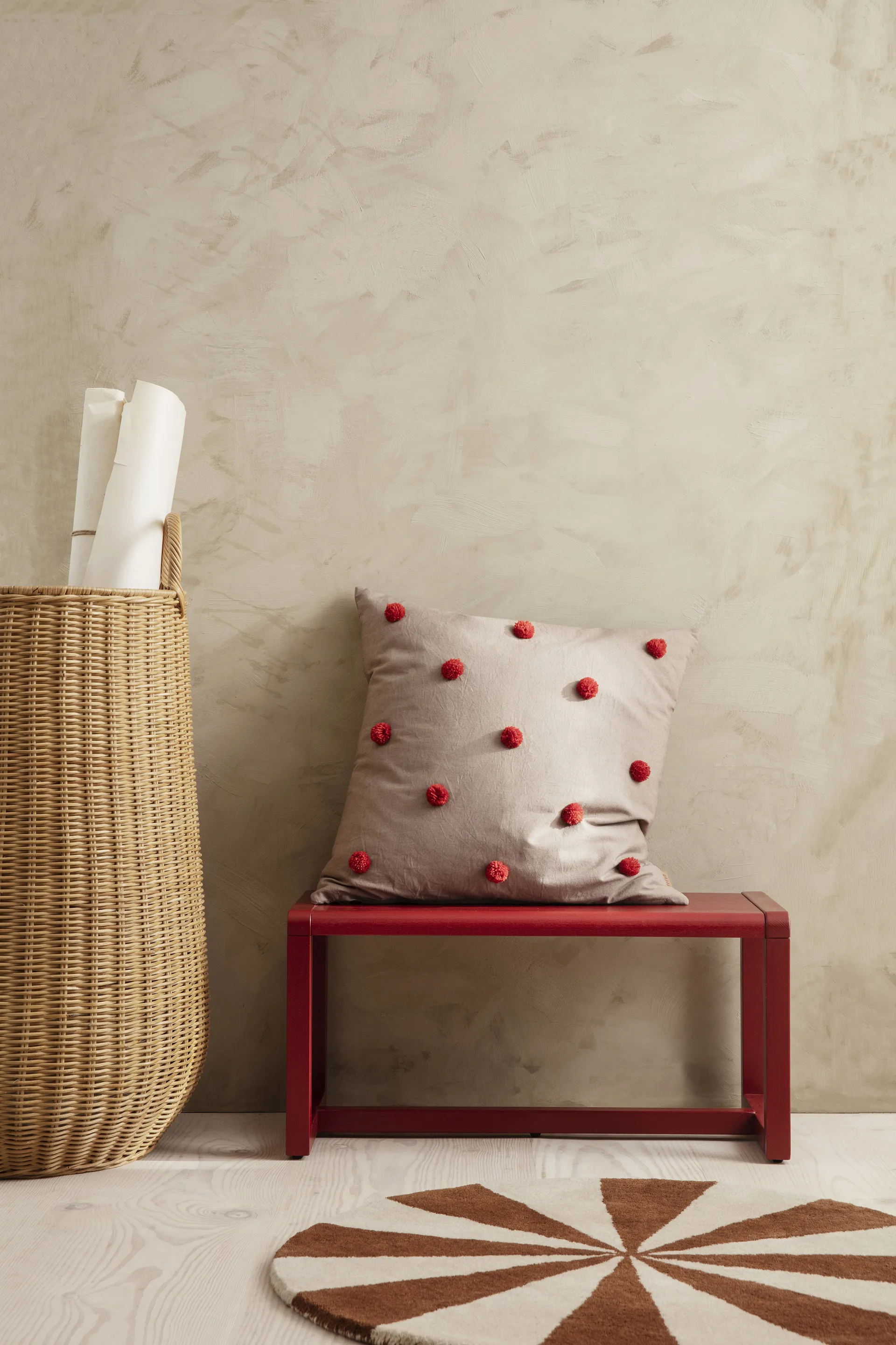 Banco Little Architecht Bench, Poppy red Ferm Living