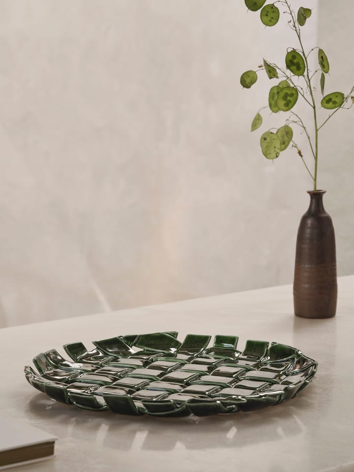 Bandeja Plait Ø30 cm, Emerald green Ferm Living