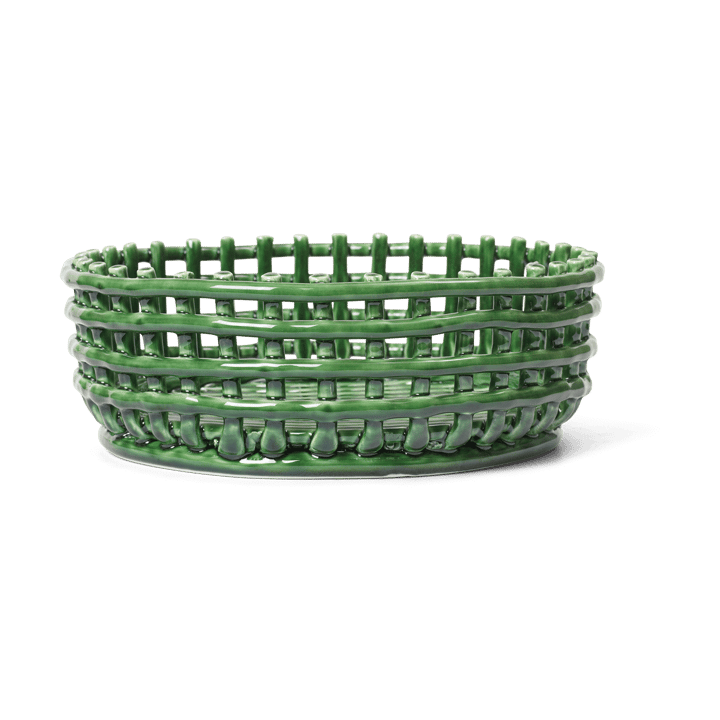 Bol Ceramic trenzado - Emerald Green - Ferm Living