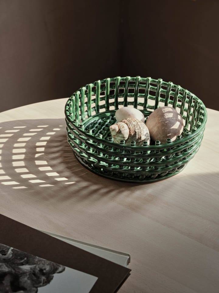 Bol Ceramic trenzado, Emerald Green Ferm Living