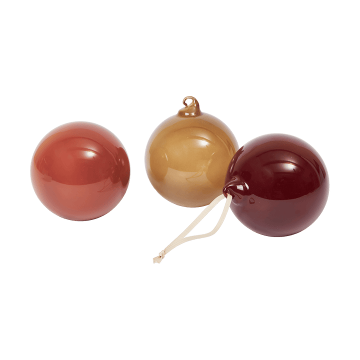 Bola Glass bauble L Ø10 cm 3 piezas - Roseate Opaque - Ferm Living