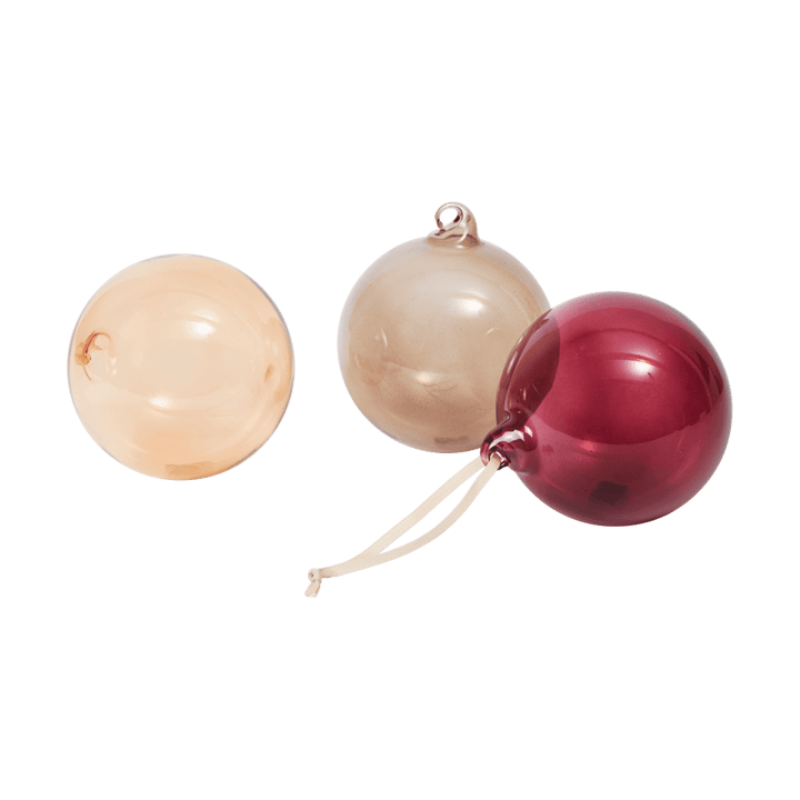 Bola Glass bauble L Ø10 cm 3 piezas - Roseate Translucent - Ferm Living
