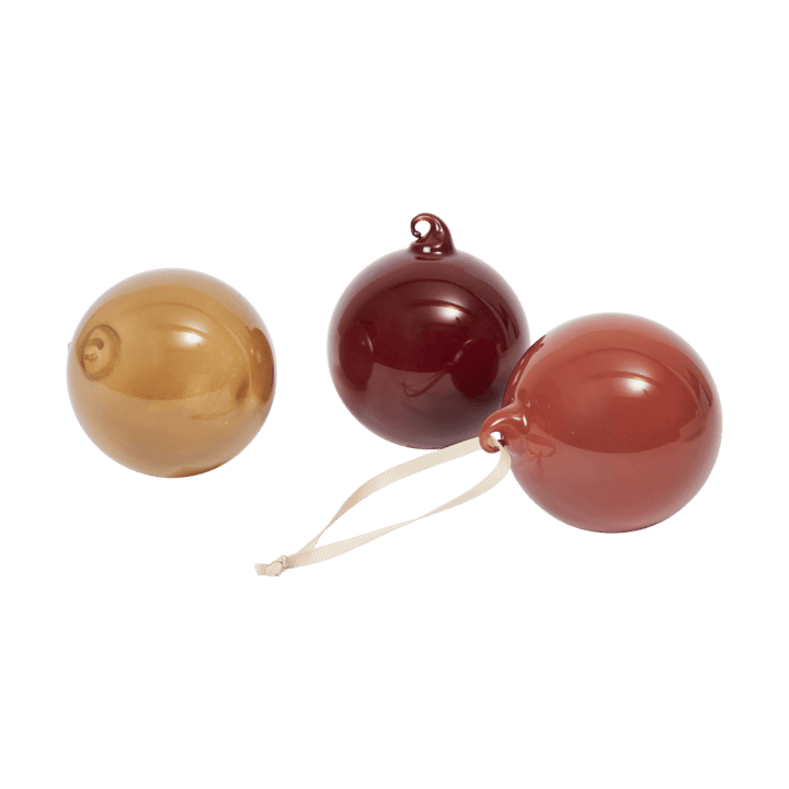 Bola Glass bauble M Ø8 cm 3 piezas - Roseate Opaque - Ferm Living