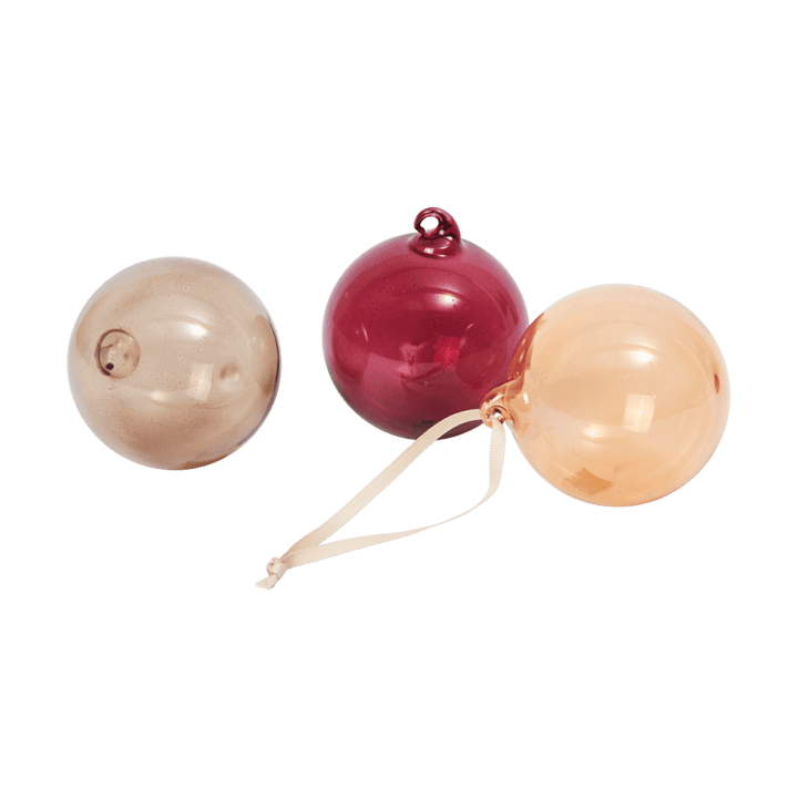 Bola Glass bauble M Ø8 cm 3 piezas - Roseate Translucent - Ferm Living