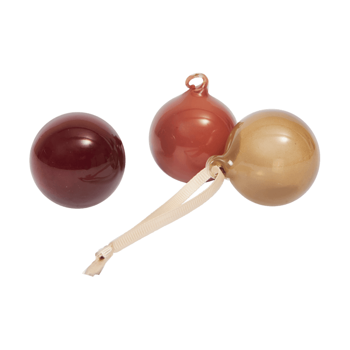 Bola Glass bauble S Ø4 cm 3 piezas, Roseate Opaque Ferm Living
