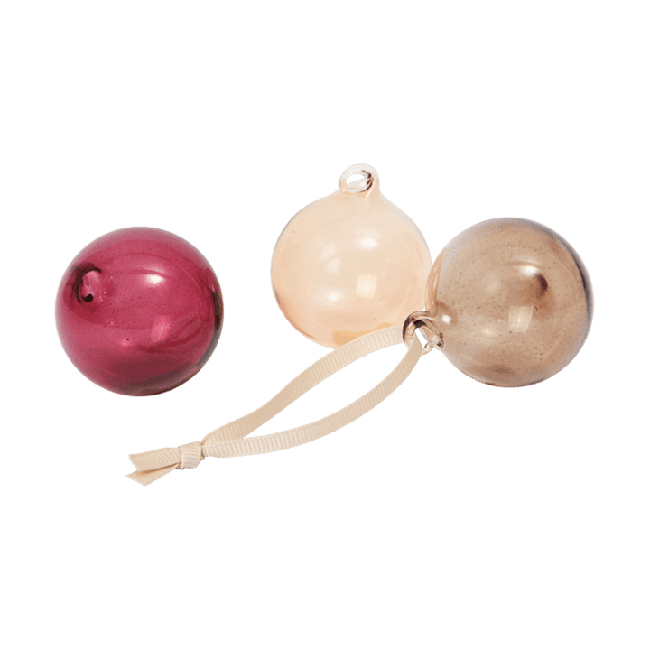 Bola Glass bauble S Ø4 cm 3 piezas - Roseate Translucent - Ferm Living