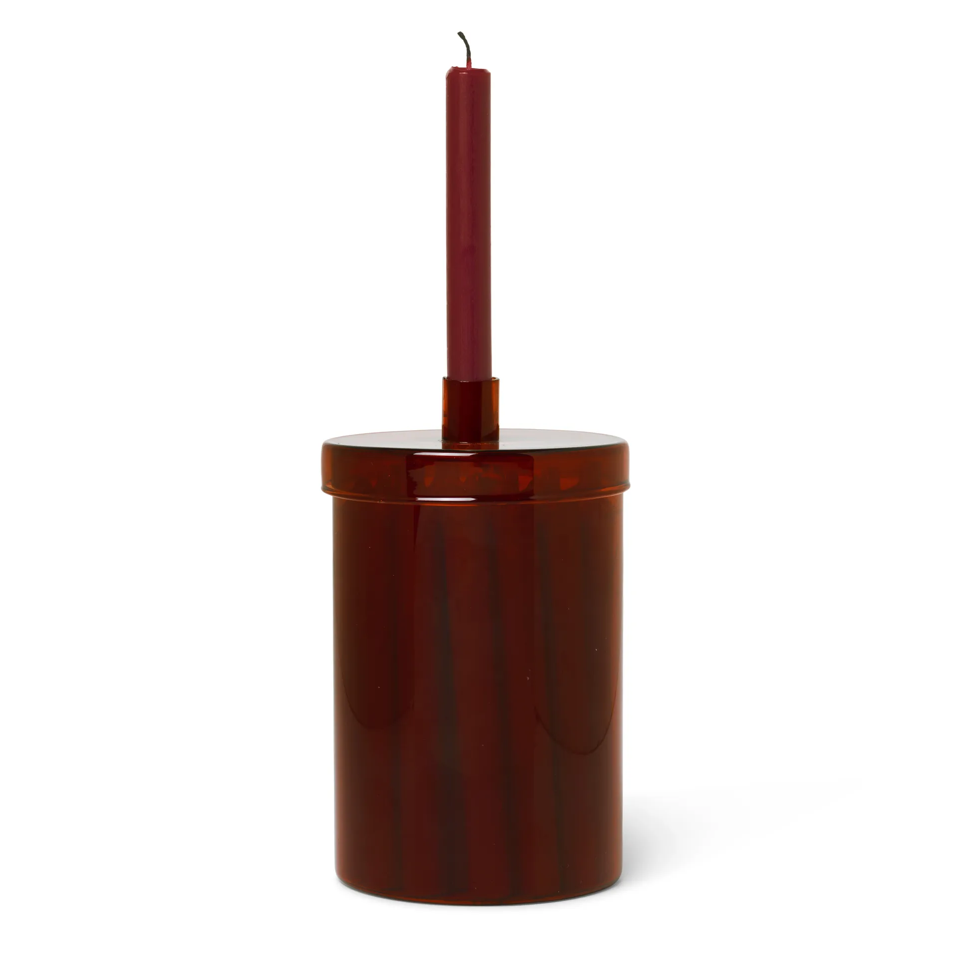 Bote de cristal con 24 velas Countdown to Christmas, rojo oscuro Ferm Living