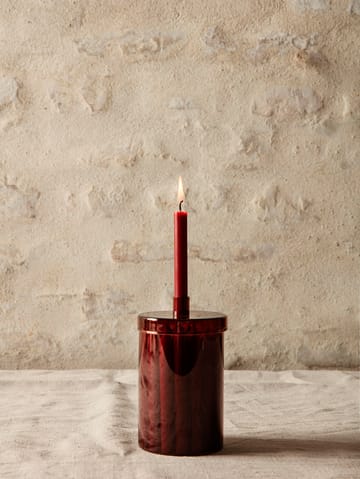 Bote de cristal con 24 velas Countdown to Christmas - rojo oscuro - Ferm Living