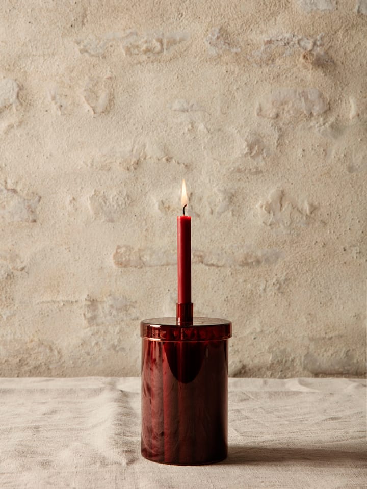 Bote de cristal con 24 velas Countdown to Christmas - rojo oscuro - ferm LIVING