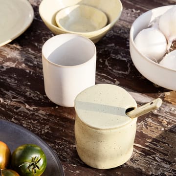 Bote para mermelada con cuchara Flow - Amarillo moteado - Ferm Living