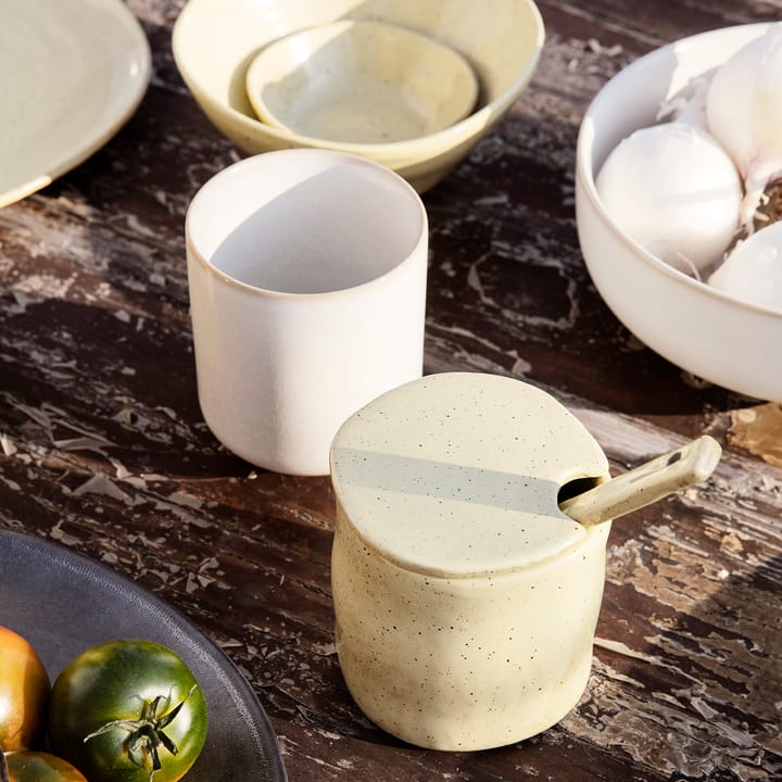 Bote para mermelada con cuchara Flow, Amarillo moteado Ferm Living