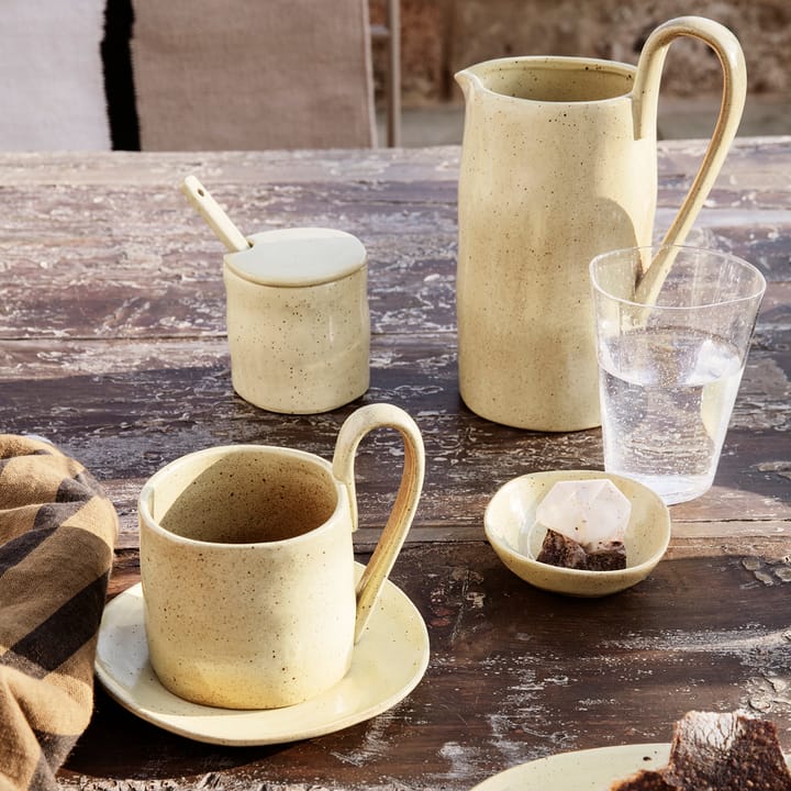 Bote para mermelada con cuchara Flow, Amarillo moteado Ferm Living