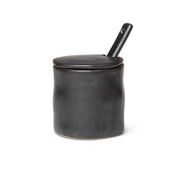 Bote para mermelada con cuchara Flow - negro - Ferm Living