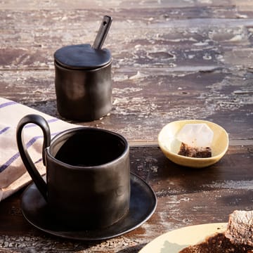 Bote para mermelada con cuchara Flow - negro - Ferm Living