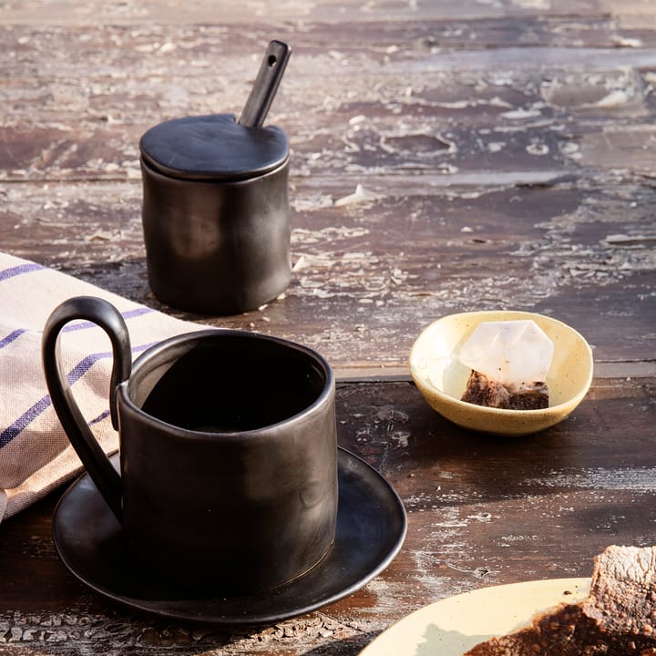 Bote para mermelada con cuchara Flow, negro Ferm Living
