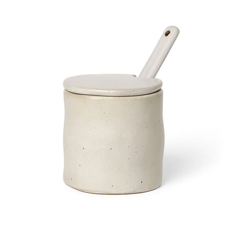 Bote para mermelada con cuchara Flow - Off-white speckle - Ferm Living