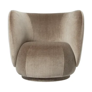 Butaca Lounge Rico giratorio - Devoré velvet-Flint grey - Ferm Living