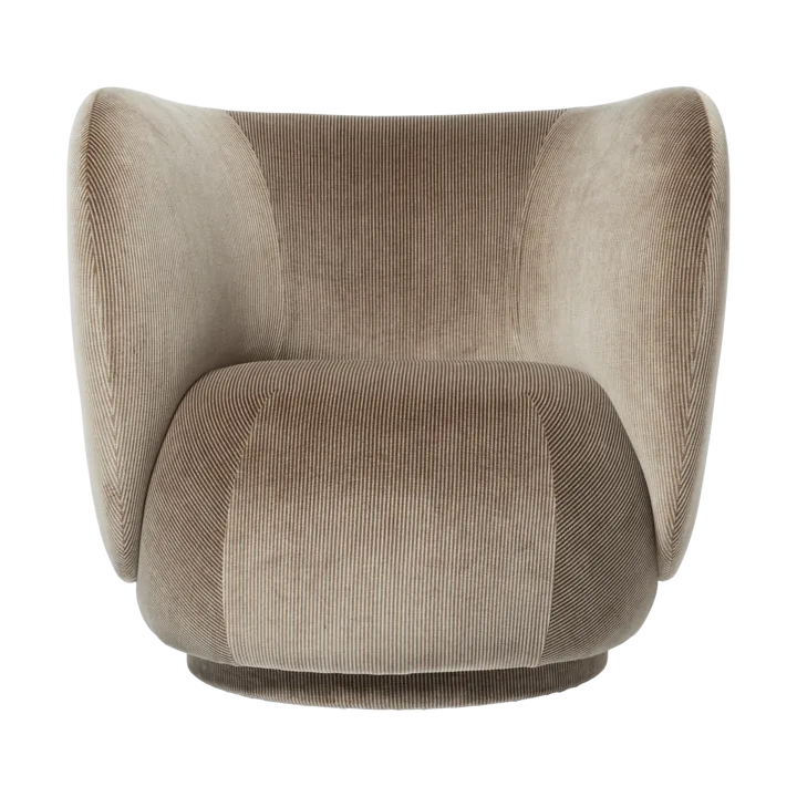 Butaca Lounge Rico giratorio - Devoré velvet-Flint grey - Ferm Living