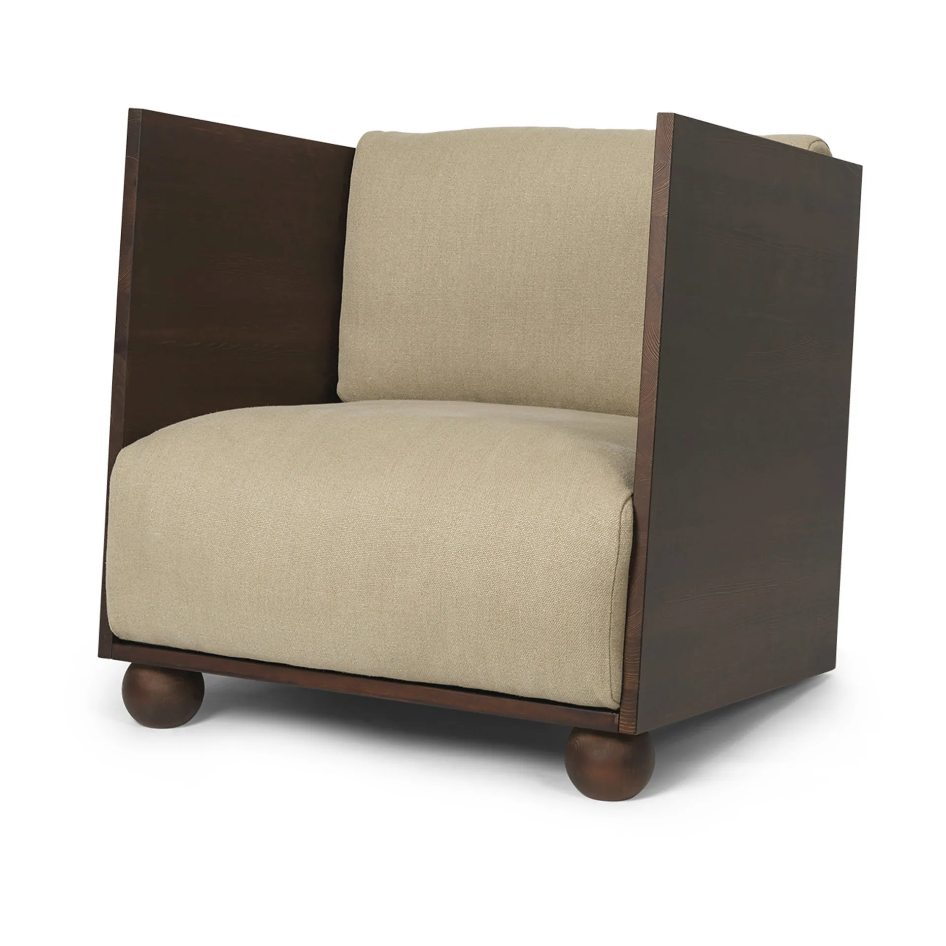 Butaca Lounge Rum rich linen, Dark stained-natural Ferm Living