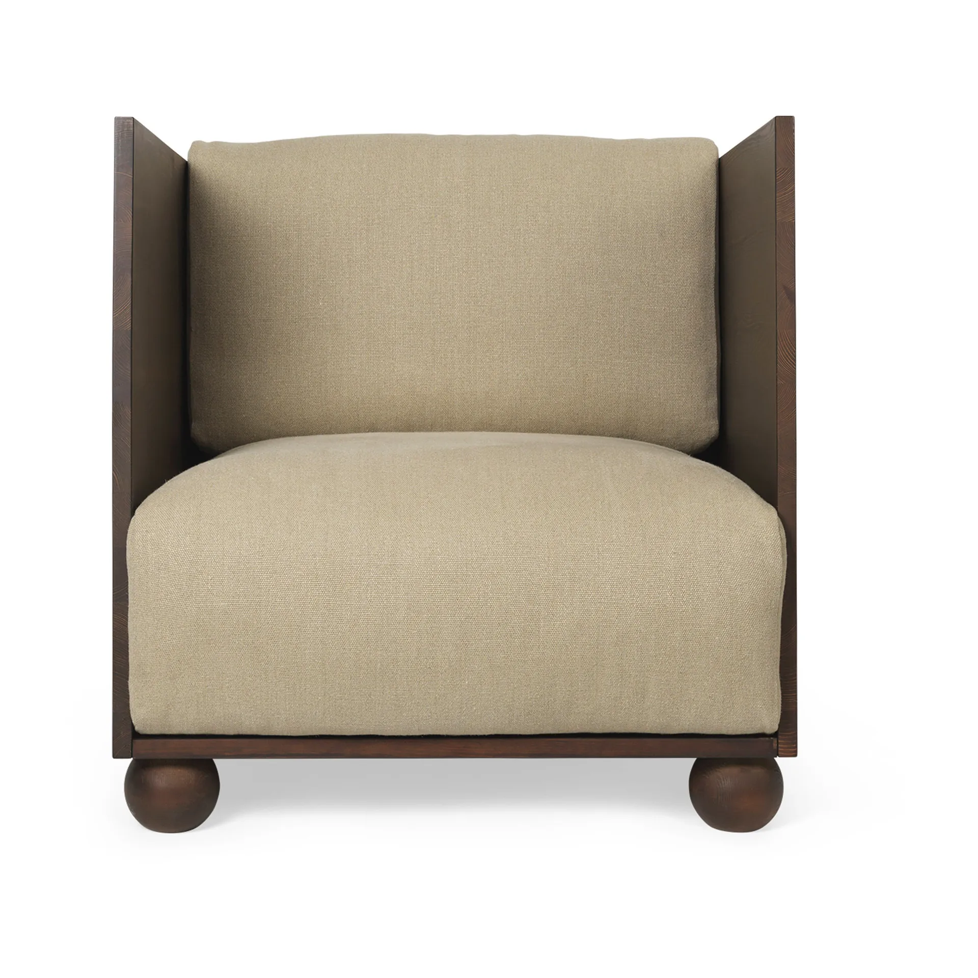 Butaca Lounge Rum rich linen, Dark stained-natural Ferm Living