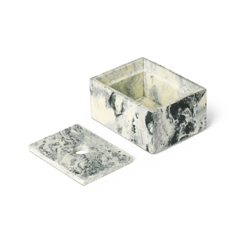 Caja de almacenamiento Mist 7,5x10 cm - Emerald-off white - Ferm Living
