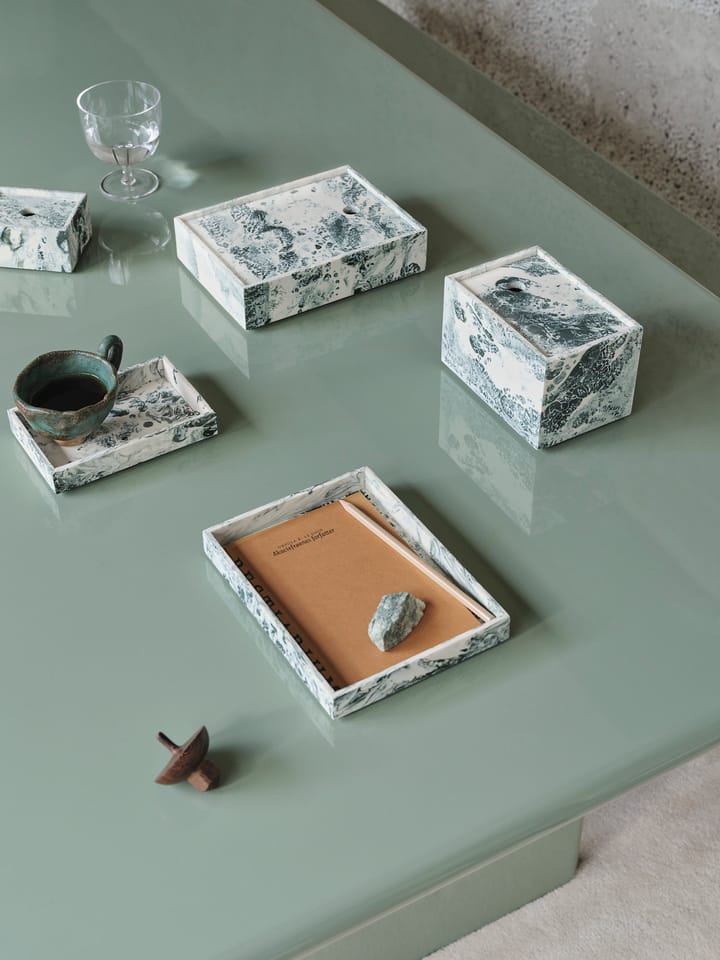Caja de almacenamiento Mist 7,5x10 cm, Emerald-off white Ferm Living