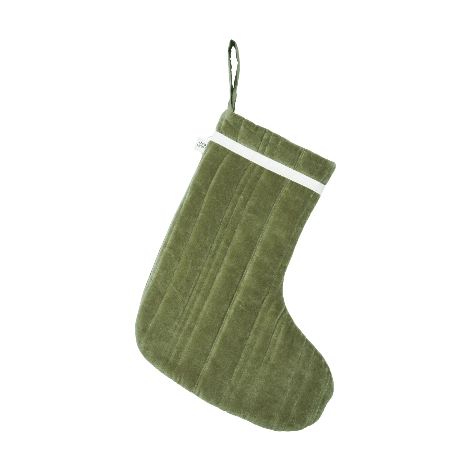 Calcetín navideño Vari quilted, Velvet-khaki Ferm Living