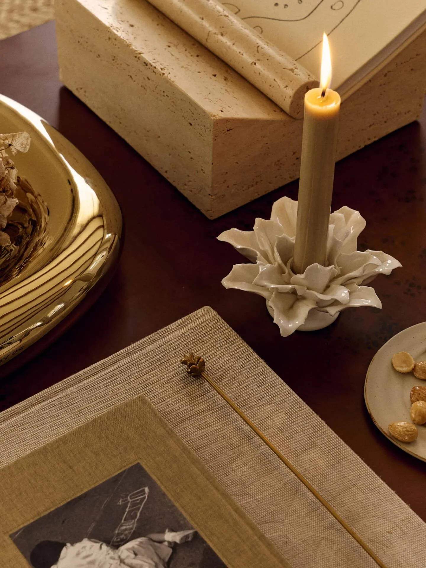 Candelabro Holly Leaf, Off-white Ferm Living