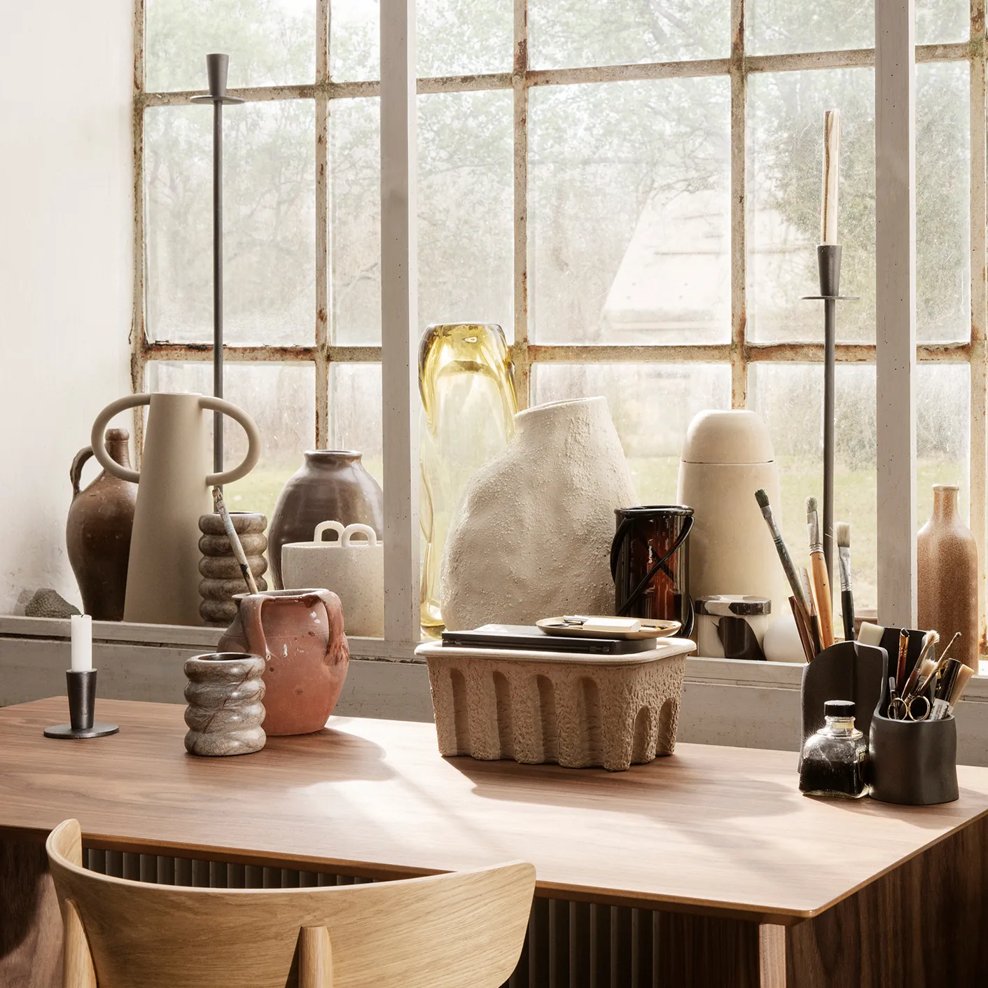 Candelabro Hoy low 6,4 cm, negro Ferm Living