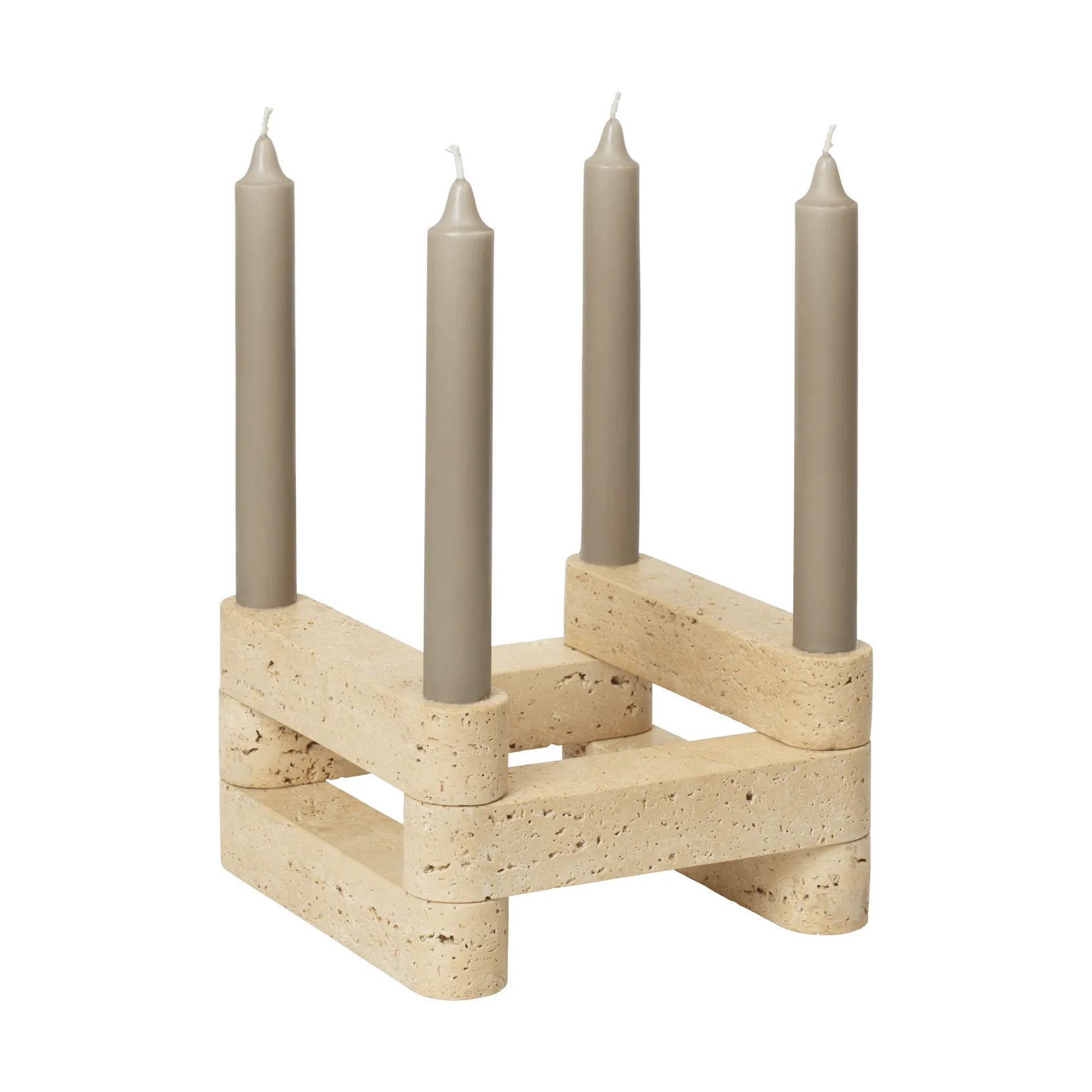 Candelabro Newel modul 6 piezas, Travertine Ferm Living