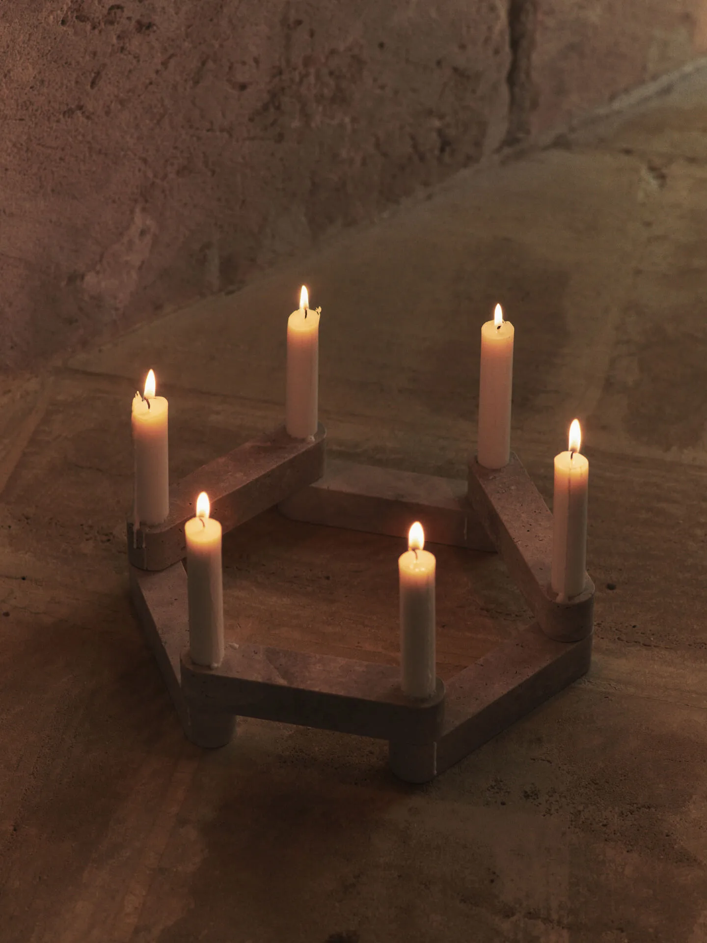 Candelabro Newel modul 6 piezas, Travertine Ferm Living