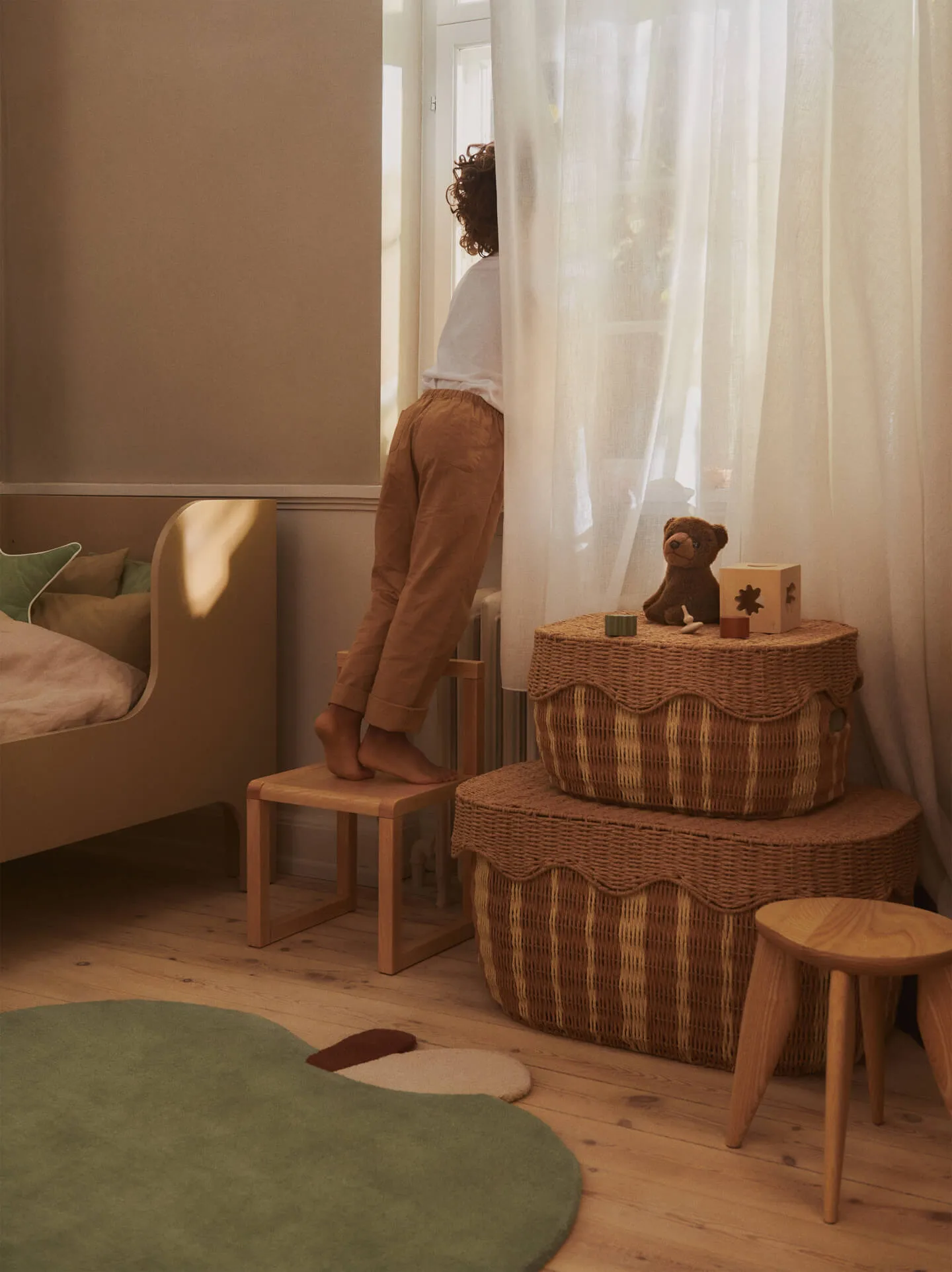 Cesta de almacenamiento Rivan, 2 piezas, Natural-off-white Ferm Living