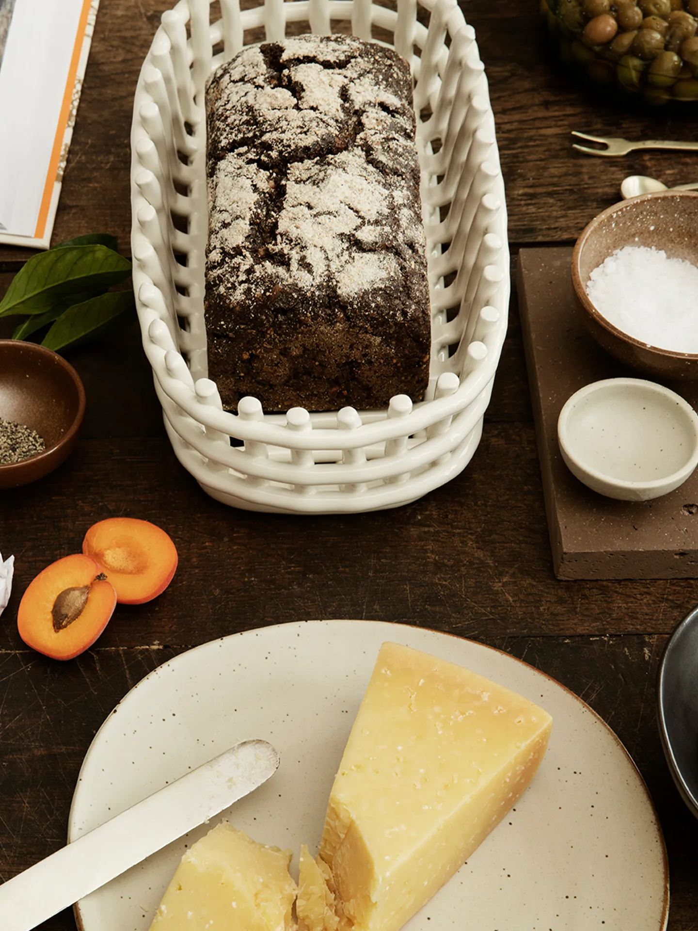 Cesta ovalada Ceramic trenzada 15x30 cm, Off white Ferm Living