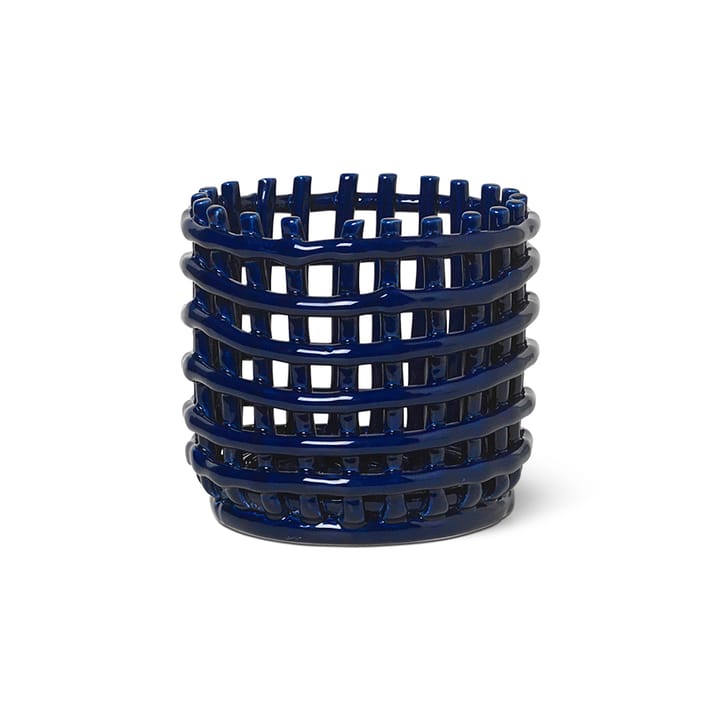 Cesta trenzada Ceramic Ø16 cm - azul - ferm LIVING